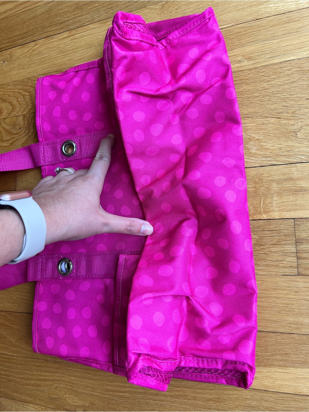 Thirty One Pink Polka Dot Organizing Utility Tote - Picture 3 of 5